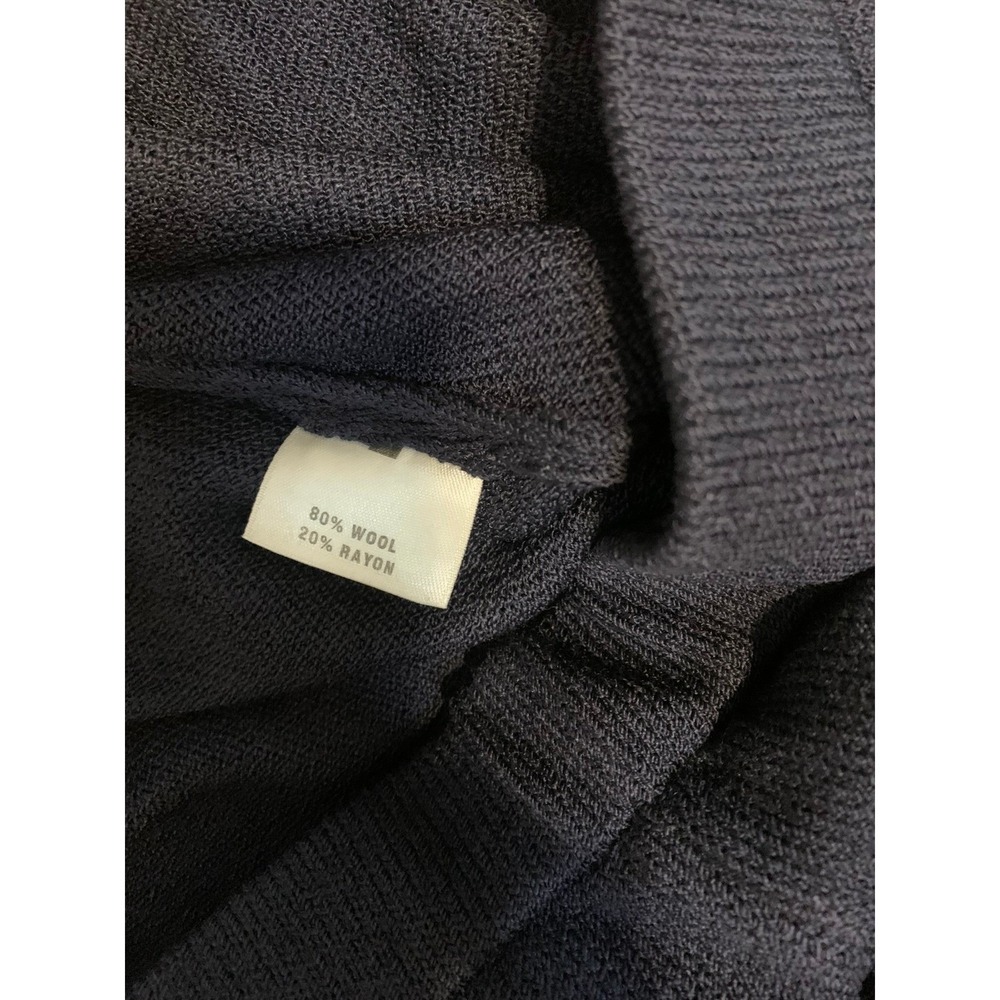 St John Sport Santana Wool Knit Pants Navy Blue Wide Leg Size P - Picture 5 of 6